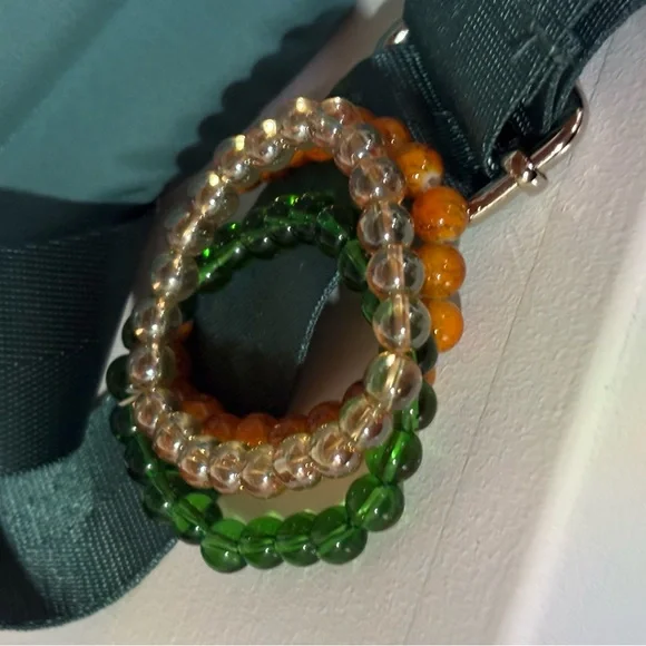 Green Crossbody Bag with Orange Accent (NWOT) - Picture 2 of 11